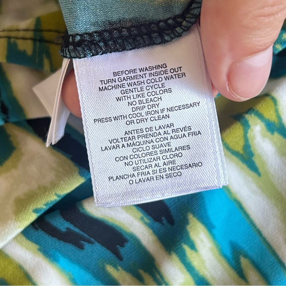 Anne Klein Woman’s Large Sport Colorful Sleeveless Blouse With Front Zipper - Picture 7 of 7
